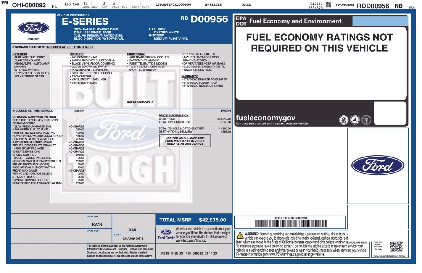 ford e-series cutaway 2024 1FDXE4FN0RDD00956 image